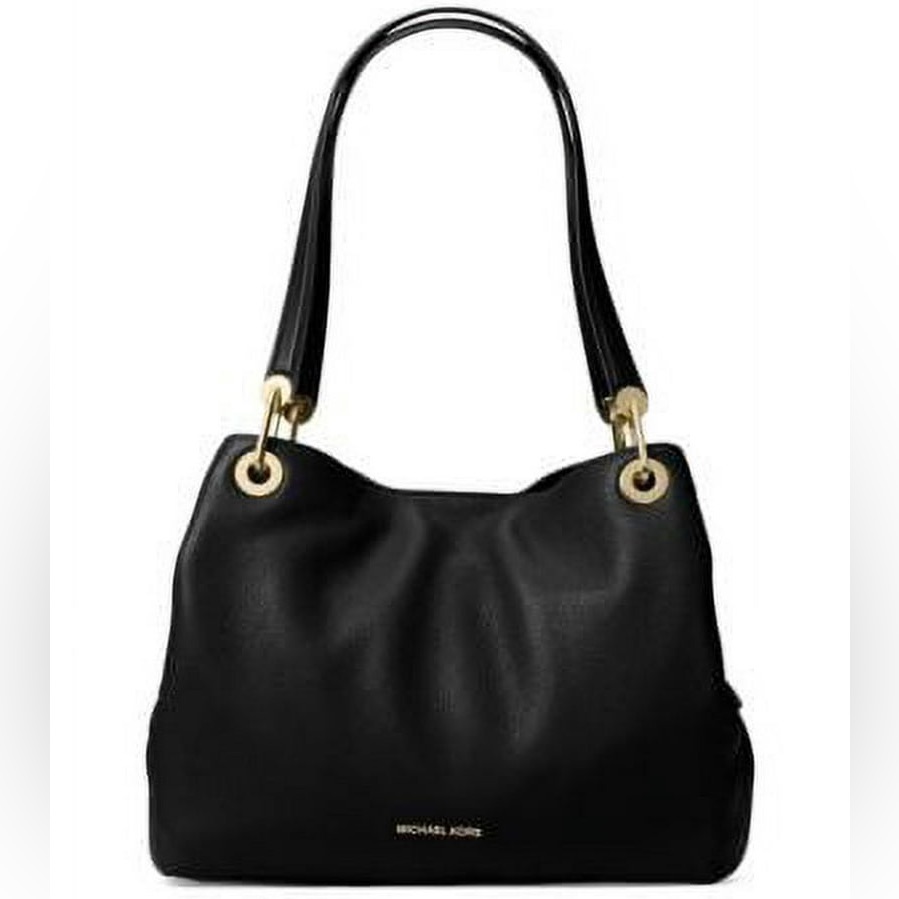 Michael Kors Raven Large Leather Shoulder Bag - Black